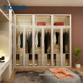 sliding doors wood bedroom closet with dressing table